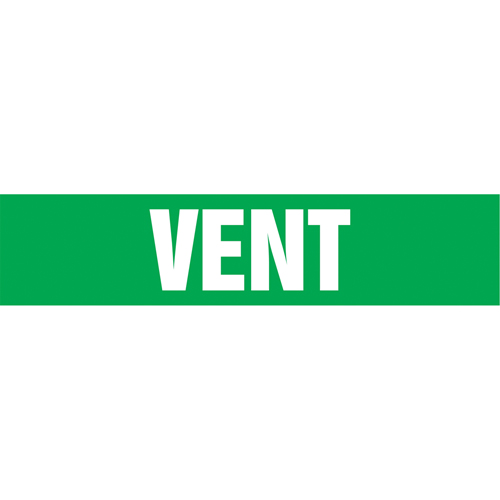 Marqueurs de tuyau "Vent", Autocollant, 4" h x 24" la, Blanc/vert Helyx Safety & Industrial Supplies