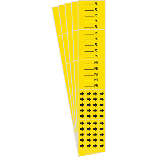 Marqueurs de tuyau PSI, Autocollant, 2-1/4" h x 2-3/4" la, Noir sur jaune Helyx Safety & Industrial Supplies