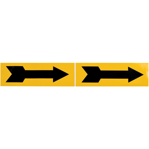 Arrow Pipe Marker, Self-Adhesive, 2-1/4" H x 7" W, Black on Yellow Helyx Safety & Industrial Supplies