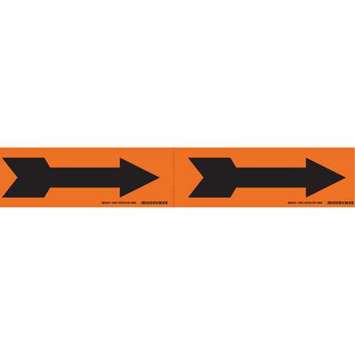 Arrow Pipe Markers, Self-Adhesive, 2-1/4" H x 7" W, Black on Orange Helyx Safety & Industrial Supplies