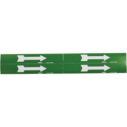Arrow Pipe Markers, Self-Adhesive, 1-1/8" H x 7" W, White on Green Helyx Safety & Industrial Supplies