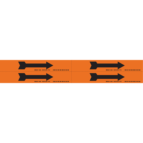 Marqueurs de tuyau avec fl&egrave;ches, Autocollant, 1-1/8" h x 7" la, Noir/orange Helyx Safety & Industrial Supplies