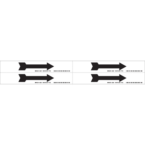 Arrow Pipe Marker, Self-Adhesive, 1-1/8" H x 7" W, Black on White Helyx Safety & Industrial Supplies