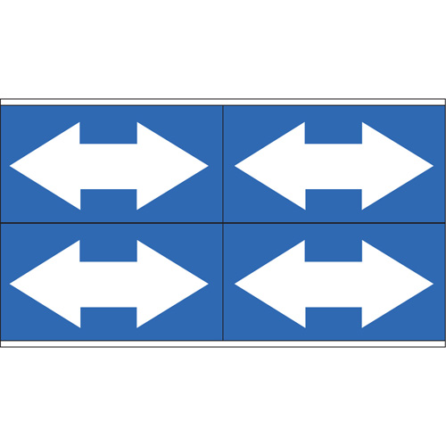 Dual Direction Arrow Pipe Markers, Self-Adhesive, 1-1/8" H x 7" W, White on Blue Helyx Safety & Industrial Supplies