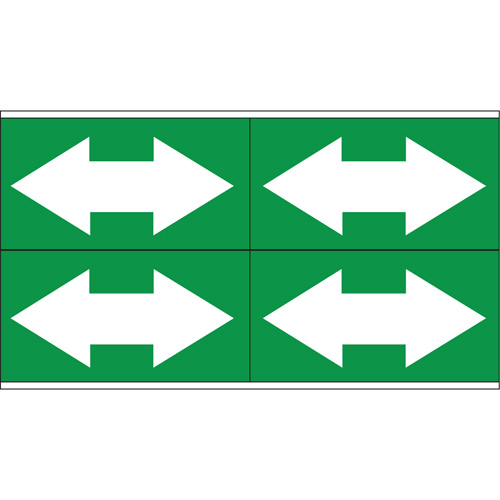 Dual Direction Arrow Pipe Markers, Self-Adhesive, 1-1/8" H x 7" W, White on Green Helyx Safety & Industrial Supplies