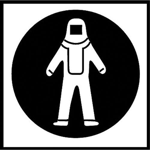 Right to Know Pictogram Labels - Full Protection Suit, Vinyl, Sheet, 5/8" L x 3/4" W Helyx Safety & Industrial Supplies