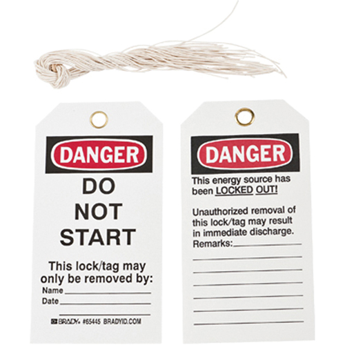 Lockout Tags, Plastic, 3" W x 5-3/4" H, English Helyx Safety & Industrial Supplies