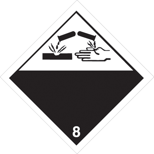 Plaque-&eacute;tiquette TMD mati&egrave;res corrisives, Carton Helyx Safety & Industrial Supplies
