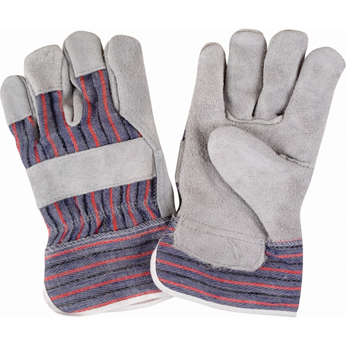 Gants d'ajusteur rugueux, T-Grand, Paume en Cuir de vache refendu, Doublure en Coton Helyx Safety & Industrial Supplies