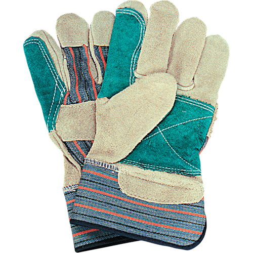 Double-Palm Fitters Gloves, Large, Split Cowhide Palm, Cotton Inner Lining Helyx Safety & Industrial Supplies