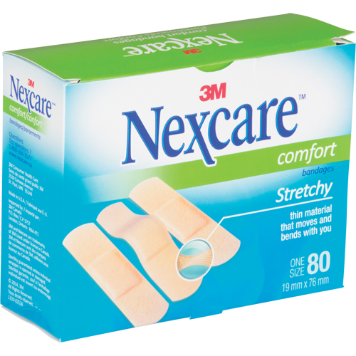 Nexcare Comfort Strips, Rectangular/Square, 3", Fabric, Sterile Helyx Safety & Industrial Supplies