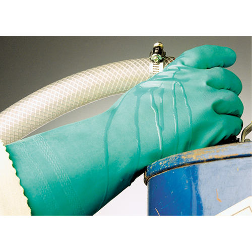 StanSolv&reg; Embossed Z-Pattern Grip Gloves, Size Medium/8, 14" L, Nitrile, Interlock Inner Lining, 11-mil Helyx Safety & Industrial Supplies