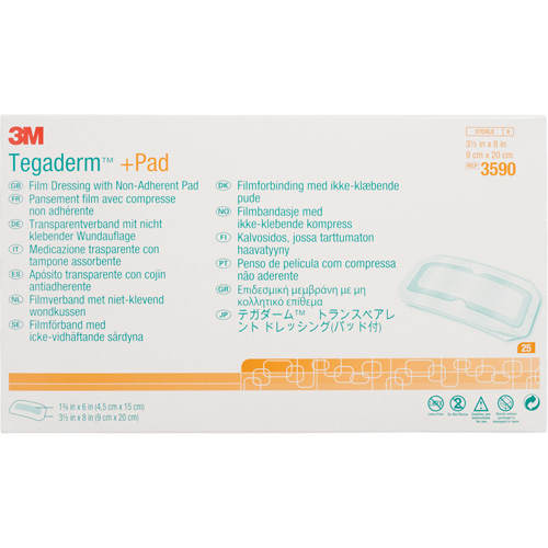Tegaderm Transparent Dressing With Absorbent Pad, Rectangular/Square, 8", Plastic, Sterile Helyx Safety & Industrial Supplies