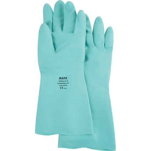 StanSolv&reg; Z-Pattern Grip Gloves, Size Large/9, 13" L, Nitrile, 15-mil Helyx Safety & Industrial Supplies