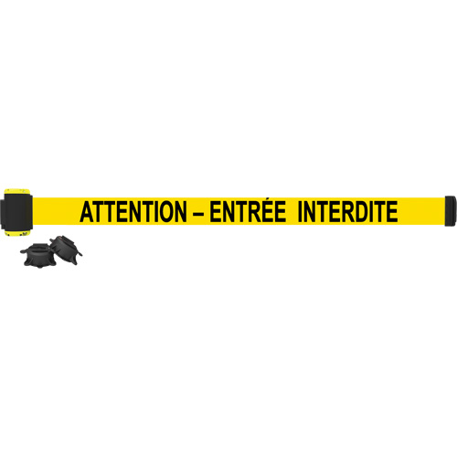 Barri&egrave;re &agrave; fixation murale, Plastique, Fixation magn&eacute;tique, 7', Ruban Noir et jaune Helyx Safety & Industrial Supplies