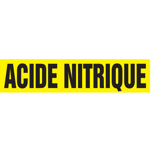 "Acide Nitrique" Pipe Markers, Self-Adhesive, 2-1/2" H x 12" W, Black on Yellow Helyx Safety & Industrial Supplies