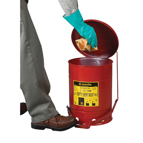 Oily Waste Cans, FM Approved/UL Listed, 6 US Gal., Red Helyx Safety & Industrial Supplies
