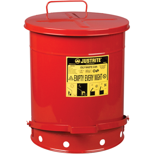 Contenants pour d&eacute;chets huileux, Homologu&eacute; FM/List&eacute; UL, 14 gal. US, Rouge Helyx Safety & Industrial Supplies