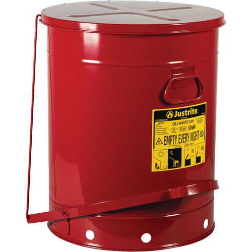 Contenants pour d&eacute;chets huileux, Homologu&eacute; FM/List&eacute; UL, 21 gal. US, Rouge Helyx Safety & Industrial Supplies