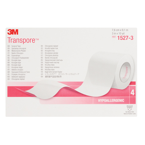 Ruban chirurgical Transpore de 3M, Classe 1, 30' lo x 3" la Helyx Safety & Industrial Supplies