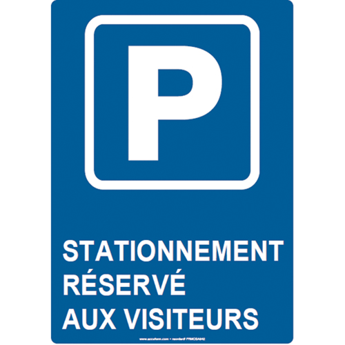 Reserved Parking Sign, 14" x 10", Aluminum, French with Pictogram Helyx Safety & Industrial Supplies