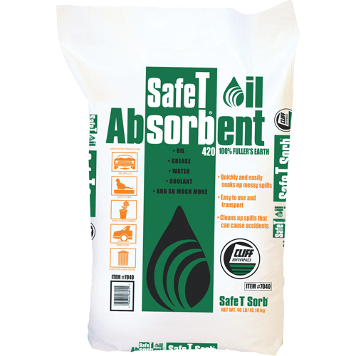Absorbant pour huile de premi&egrave;re qualit&eacute; Safe T Sorb Helyx Safety & Industrial Supplies
