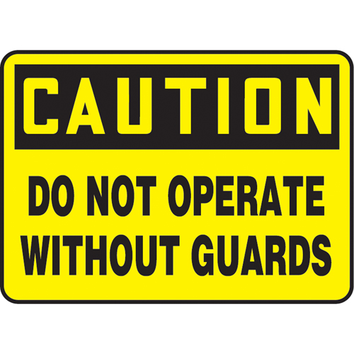 Enseigne  Do Not Operate Without Guards , 7" x 10", Plastique, Anglais Helyx Safety & Industrial Supplies