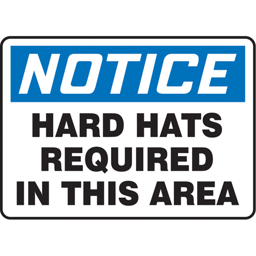 "Hard Hats Required" Sign, 7" x 10", Vinyl, English Helyx Safety & Industrial Supplies