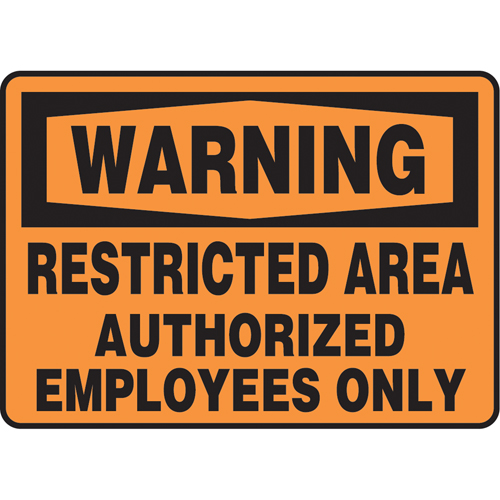 Enseigne  Restricted Area , 10" x 14", Vinyle, Anglais Helyx Safety & Industrial Supplies