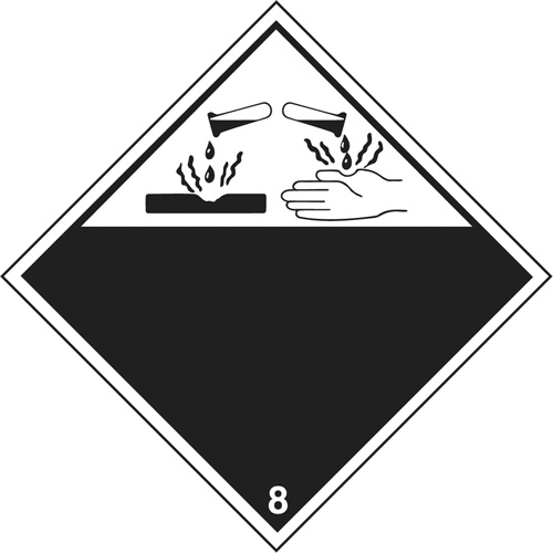 Plaque-&eacute;tiquette TMD mati&egrave;res corrisives, Plastique Helyx Safety & Industrial Supplies