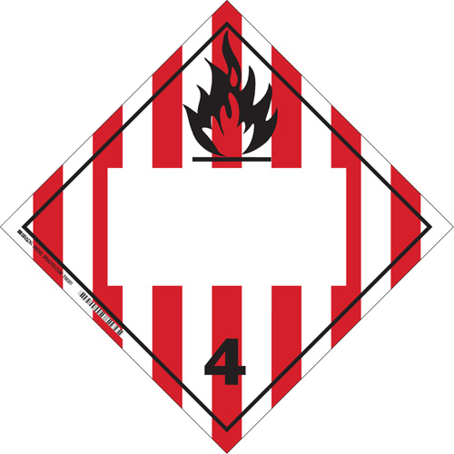 Flammable Solids TDG Placard, Adhesive Vinyl Helyx Safety & Industrial Supplies