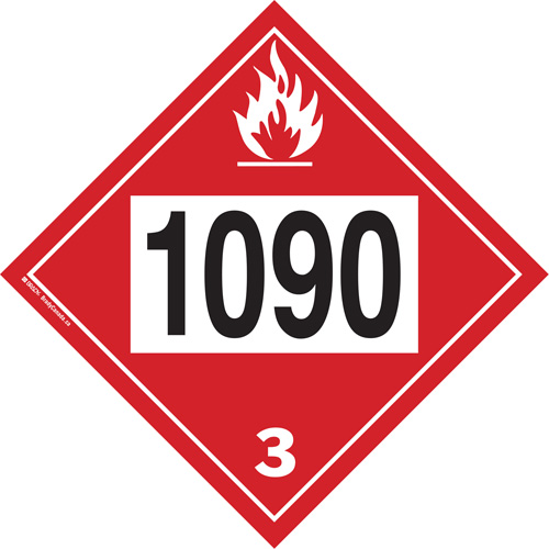 1090 Acetone Flammable Liquid TDG Placard, Plastic Helyx Safety & Industrial Supplies