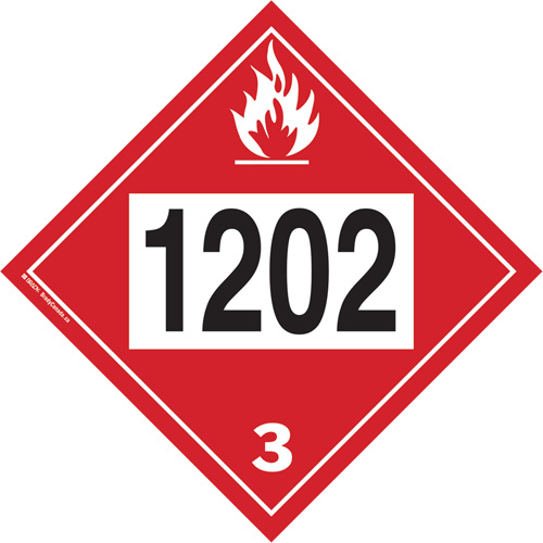 1202 Fuel Oil Flammable Liquid TDG Placard, Plastic Helyx Safety & Industrial Supplies