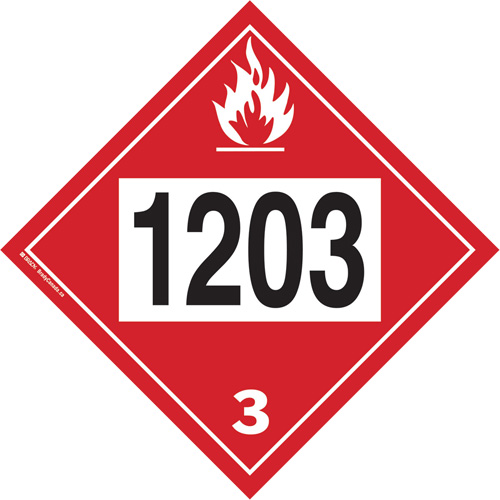 1203 Gasohol & Gasoline Flammable Liquid TDG Placard, Plastic Helyx Safety & Industrial Supplies