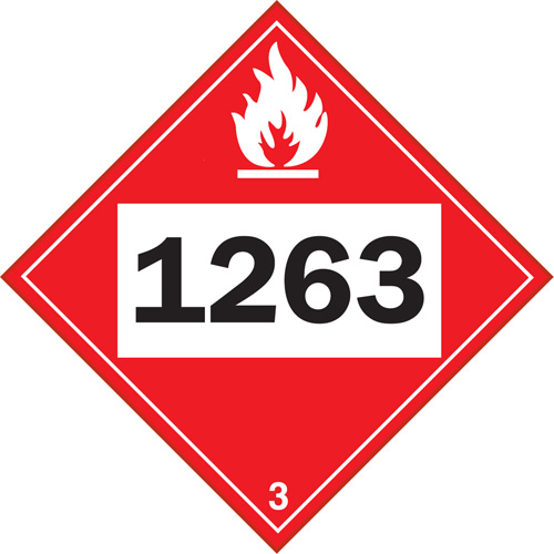 1263 Paint Flammable Liquid TDG Placard, Plastic Helyx Safety & Industrial Supplies
