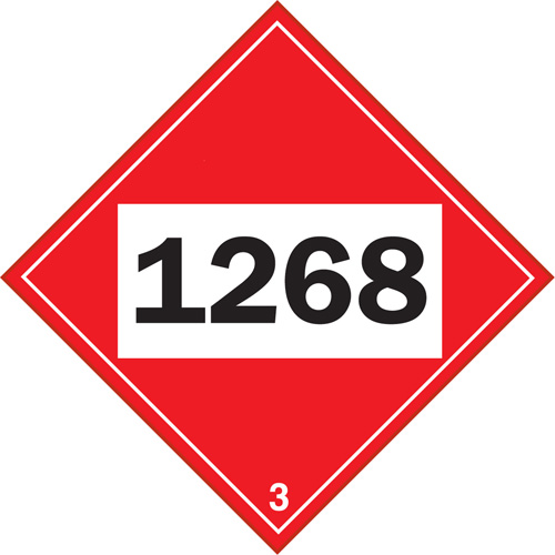 Plaque-&eacute;tiquette TMD 1268 pour distillats de p&eacute;trole, Plastique Helyx Safety & Industrial Supplies