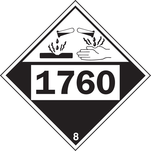 1760 Aluminum Phosphate Corrosive Materials TDG Placard, Plastic Helyx Safety & Industrial Supplies