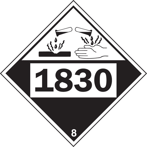 1830 Sulphuric Acid Corrosive Materials TDG Placard, Plastic Helyx Safety & Industrial Supplies