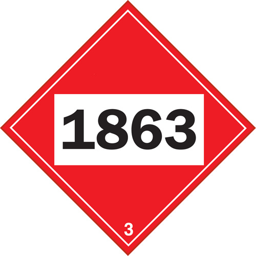 1863 Aviation Fuel Flammable Liquid TDG Placard, Plastic Helyx Safety & Industrial Supplies