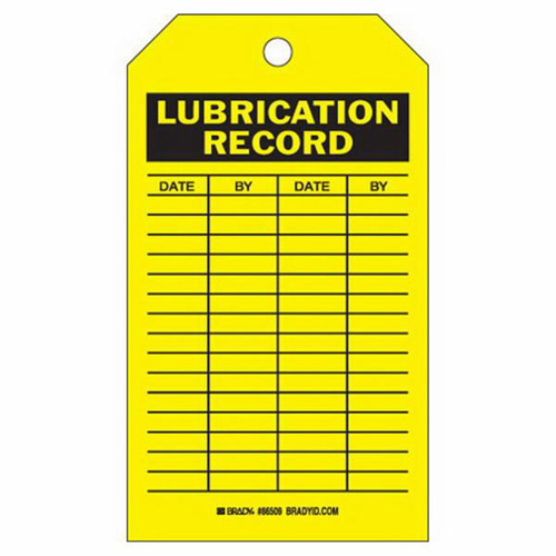 &eacute;tiquettes registres de lubrifications, Polyester, 4" la x 7" h, Anglais Helyx Safety & Industrial Supplies