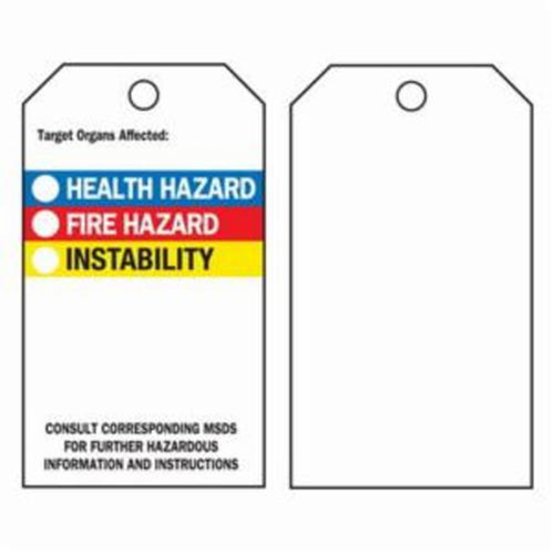 Right-To-Know Tags, Polyester, 3" W x 5-3/4" H, English Helyx Safety & Industrial Supplies
