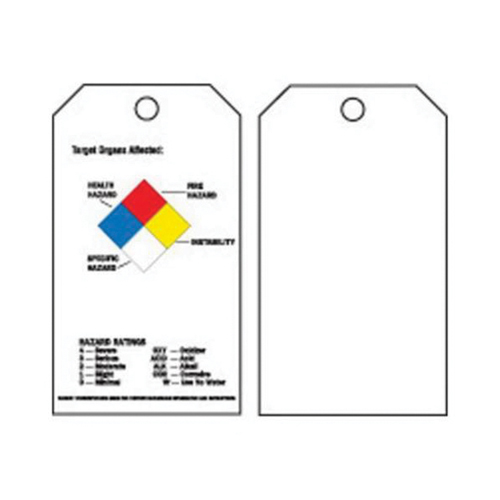 Right-To-Know Tags, Polyester, 3" W x 5-3/4" H, English Helyx Safety & Industrial Supplies