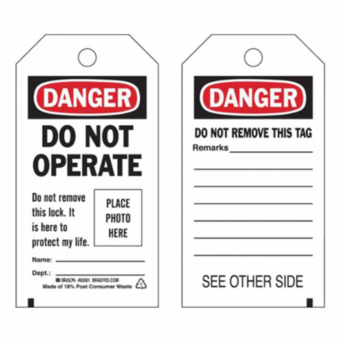 Self-Laminating "Do Not Operate" Tags, Polyester, 3" W x 5-3/4" H, English Helyx Safety & Industrial Supplies