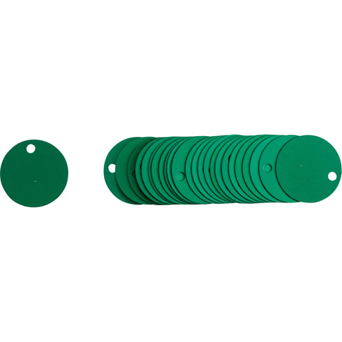 &eacute;tiquettes rondes vierges pour vannes, Aluminium, 2" dia. Helyx Safety & Industrial Supplies