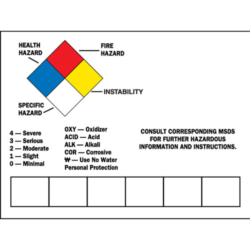 Blank Write-On Container Label, Vinyl, Sheet, 10" L x 7" W Helyx Safety & Industrial Supplies