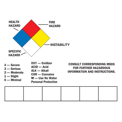 Blank Write-On Container Label, Vinyl, Sheet, 14" L x 10" W Helyx Safety & Industrial Supplies