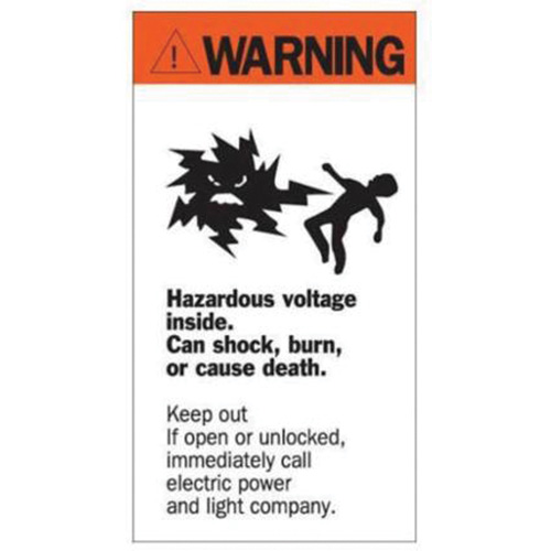 "Warning Hazardous Voltage" Sign, 8" x 4-1/2", Acrylic, English with Pictogram Helyx Safety & Industrial Supplies