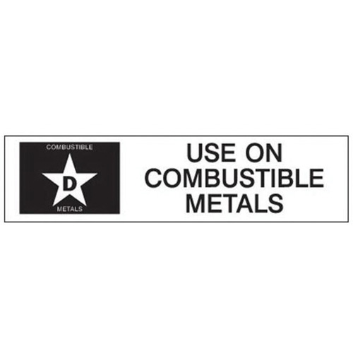 &eacute;tiquette D: Use on Combustible Metals pour extincteur Helyx Safety & Industrial Supplies