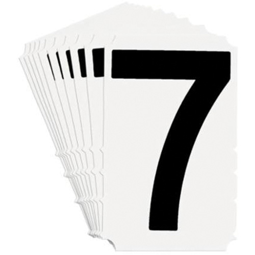 Quick-Align&reg; Individual Gothic Number & Letter Labels, 7, 4" H, Black on White Helyx Safety & Industrial Supplies