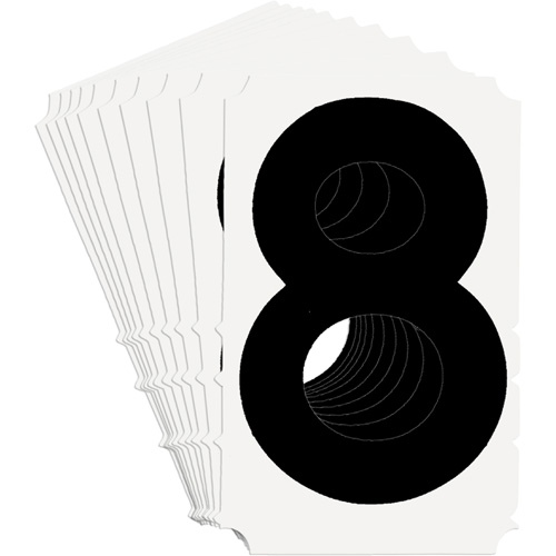 Quick-Align&reg; Individual Gothic Number and Letter Labels, 8, 4" H, Black Helyx Safety & Industrial Supplies